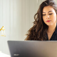 woman on a computer woman on a computer