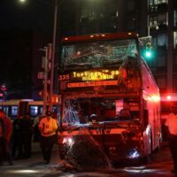 New York City bus accident scene New York City bus accident scene