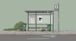 Hazardous bus stop in New York City