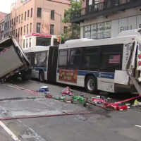 New York City bus accident scene New York City bus accident scene