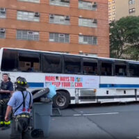 Bus crash scene in New York Bus crash scene in New York