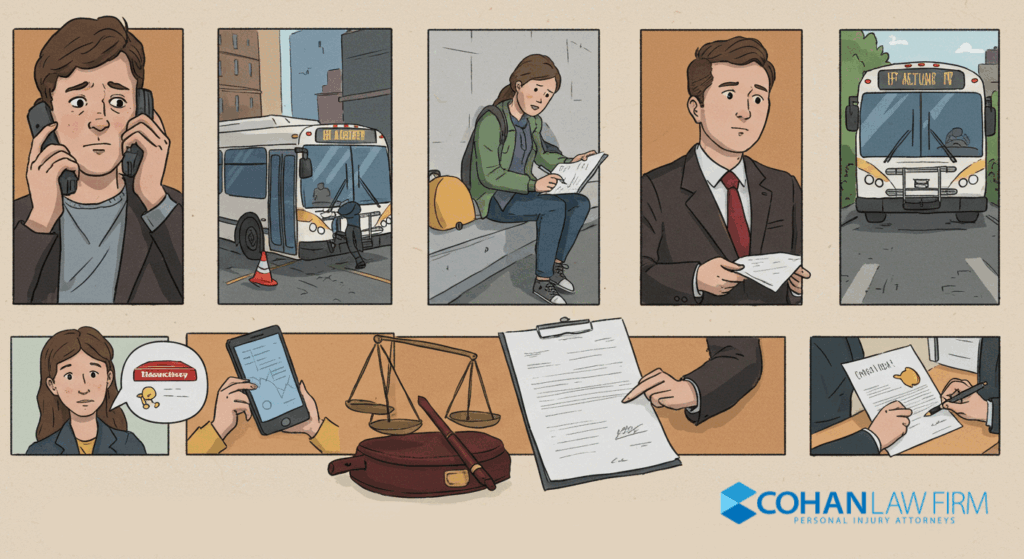 Legal steps after a bus accident in New York